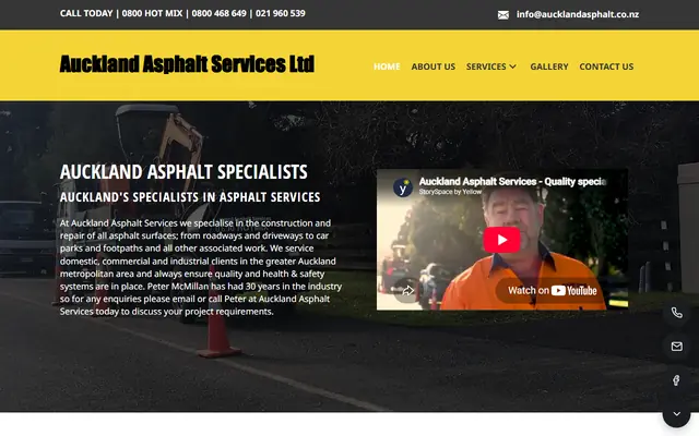 Auckland Asphalt Services website home page - Asphalt and paving, Auckland
