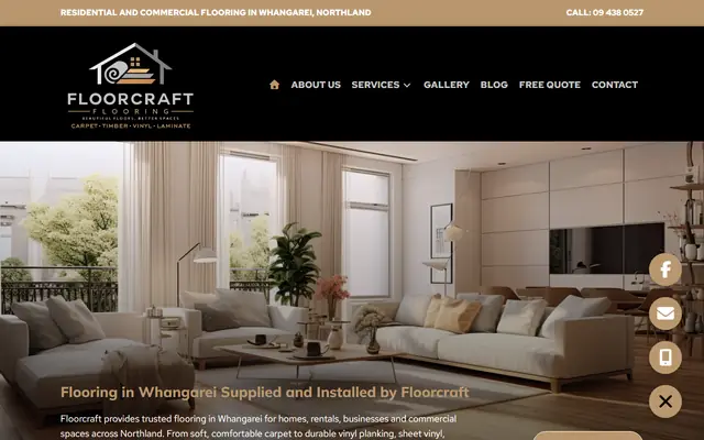 Floorcraft website home page - Flooring, Whangarei