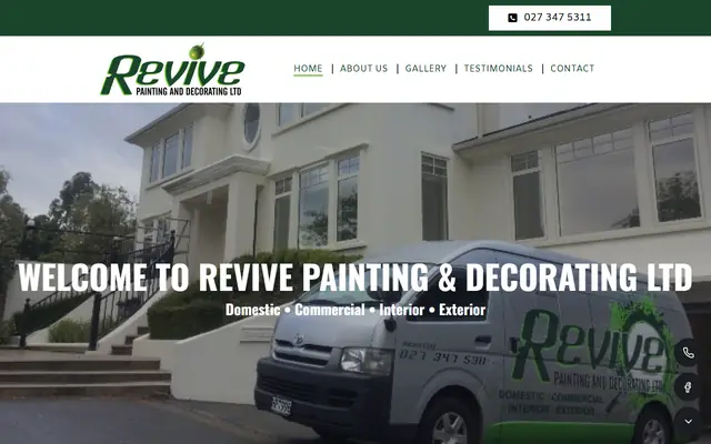 Revive Painting and Decorating website home page - Painting, Christchurch