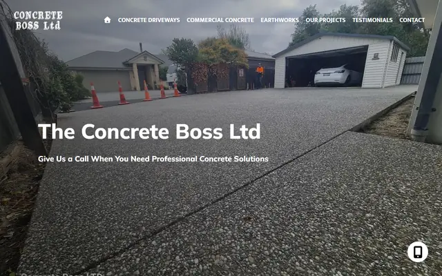 The Concrete Boss website home page - Concrete, Rolleston, Canterbury