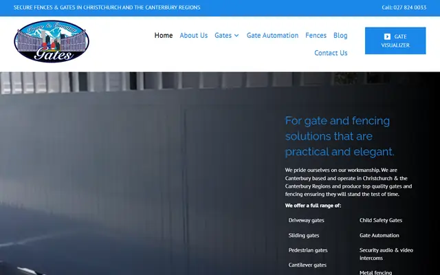 Town and Country Gates website home page - Fencing, Christchurch